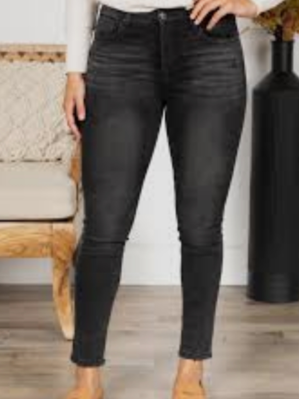 Time and Tru Black Skinny High-Rise Jeans for Women